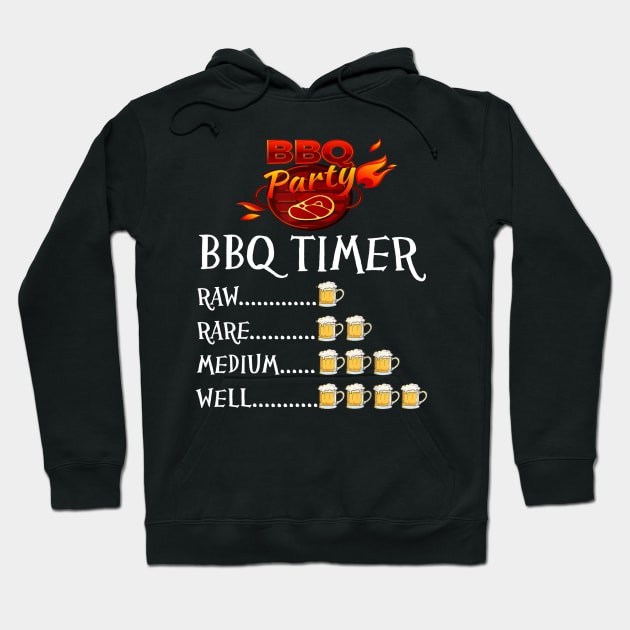 BBQ Timer  Beer Gift for Barbecue Beer and Meat lovers Hoodie by nellieuyangela